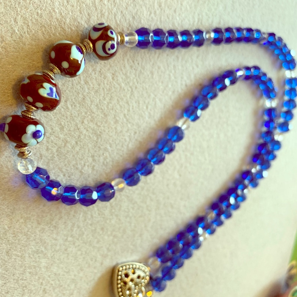 Handmade royal blue necklace